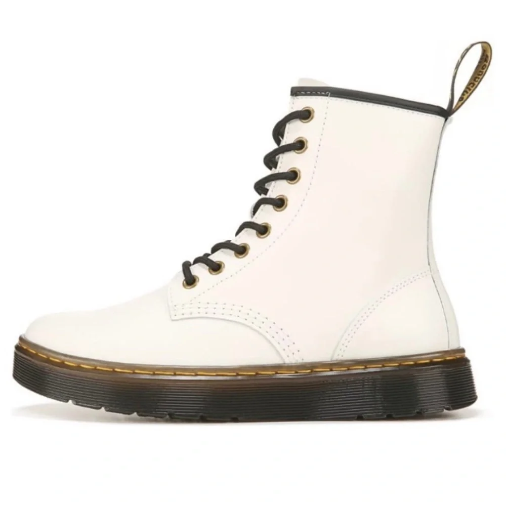 Dr. Martens Women's Zavala Combat Boots in White - 8 - NWOB